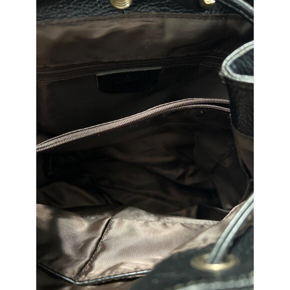 S-Zone Black Pebbled Leather Backpack - Picture 9 of 11